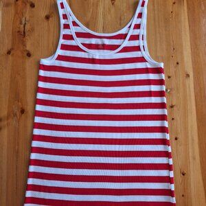 Merona Red & White Striped Tank Top